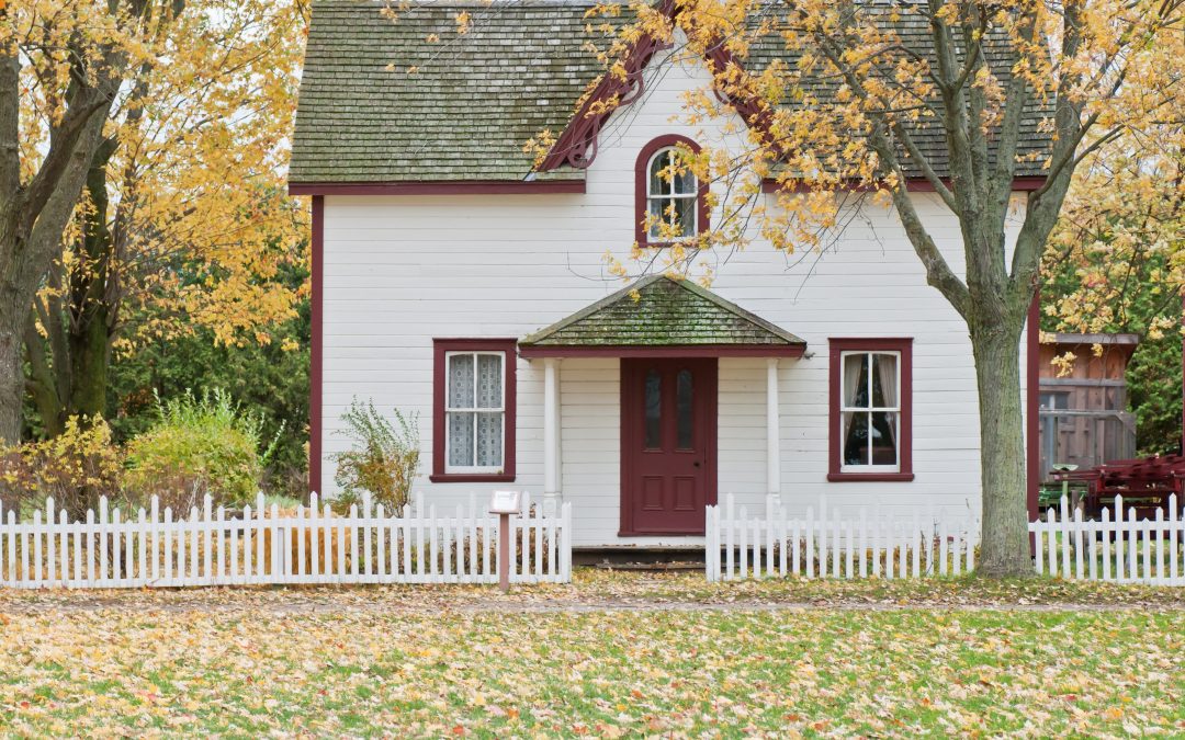 a home in need of fall yard care